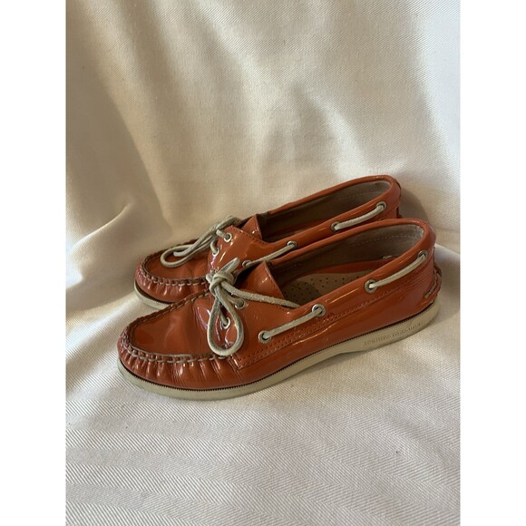 Sperry Top Sider Orange Patent Leather,‎ Women 6.5 Classic Boat Sperry is Back! - Picture 2 of 8